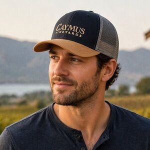 NWT Caymus Vineyards Legacy Black and Tan Adjustable Hat